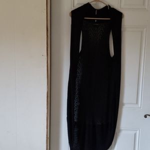 LB Long Crochet Sleeveless Duster